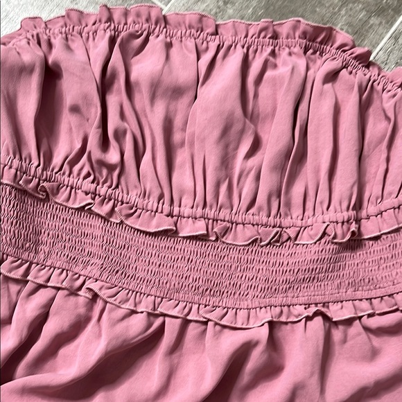 Pink Ruffled Strapless Dress - Picture 10 of 11